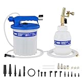 Orion Motor Tech 3L Vacuum Brake Bleeder Kit, Pneumatic Brake Fluid Bleeder Kit with 3.2 qt Brake Fluid Extractor 1L Refilling Bottle 18 Adapters, One Person Brake Bleed Fluid Pump Brake Bleeding Tool
