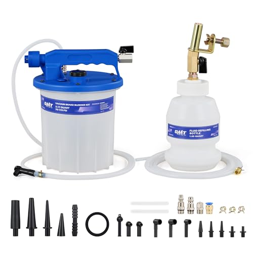Orion Motor Tech 3L Vacuum Brake Bleeder Kit, Pneumatic Brake Fluid Bleeder Kit with 3.2 qt Brake Fluid Extractor 1L Refilling Bottle 18 Adapters, One Person Brake Bleed Fluid Pump Brake Bleeding Tool