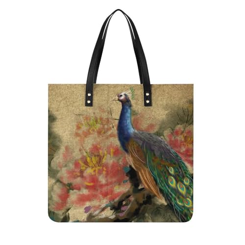 Tote bag de voyage paon vintage pour femmes, grand sac à bandoulière pour le quotidien