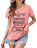 heekpek Women's T-Shirts Ladies Tops Summer Tshirts Graphic Printed Tee Short Sleeve Casual V Neck T Shirt, Pink, XXL #4
