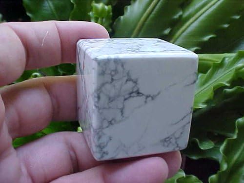 B6906 Gemqz Howlite Carved Cube Large !!