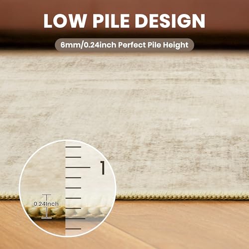 zesthome 3x5 Area Rugs, Modern Washable Rug, Non-Slip Rugs for Living Room, Stain Resistant Abstract Rugs, Ultra-Thin Indoor Area Rug 3x5, Home Decor Brown Rug
