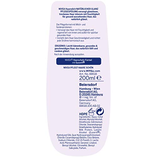 NIVEA Natural Shine Conditioner Hair Milk, Pack of 6 (6 x 200 ml) - Image 2