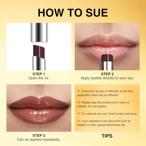 Image of 3Pcs Deep Berry & Dusty Pink & Raisin Honey Tinted Lip Tint Balm Set | Hydrating Lip Oil Stick Lip Gloss Lipstick for Mature Skin, Natural Shine, Sheer Moisturizing Lip Balm, Vegan & Cruelty-Free