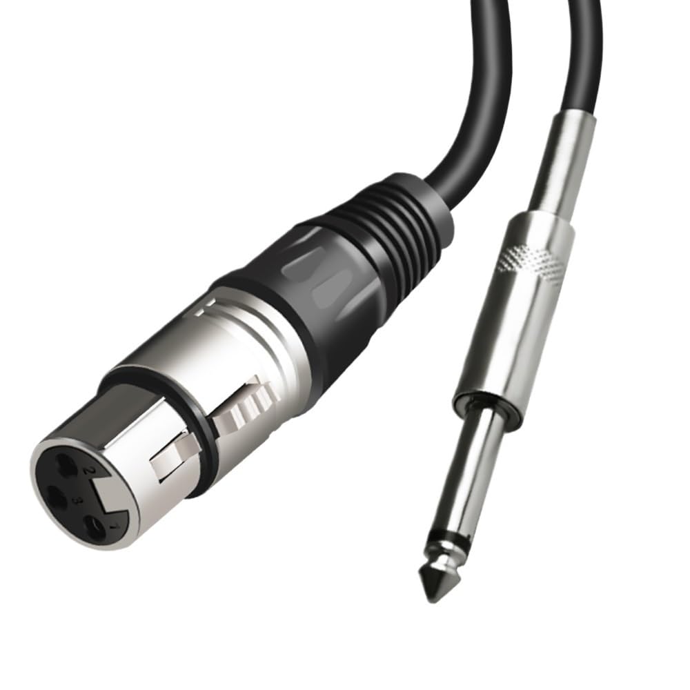 Mikrofonkabel, 6,35/6,5 mm Stecker auf XLR-Buchse, 10 m (5 m)
