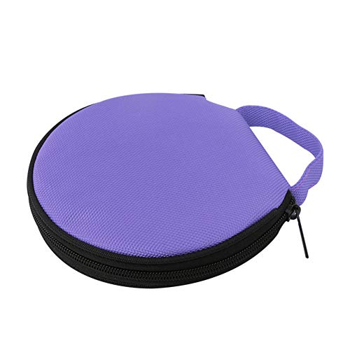 Sac De Rangement pour CD, Couleur Unie Ronde en Tissu Oxford, Voiture, 20 Disques, Sac De Rangement pour CD, Pochette à Glissière Violet Taille Unique