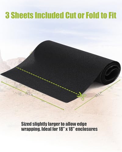 Helidrago 3Pcs 18\"x18\"Reptile Terrarium Substrate Barriers, Reptile Tank Accessories, Bioactive Terrarium Supplies for Frogs, Tarantula, Newts, Salamanders, Geckos, Skinks, Lizards, Snakes - Thumbnail 5