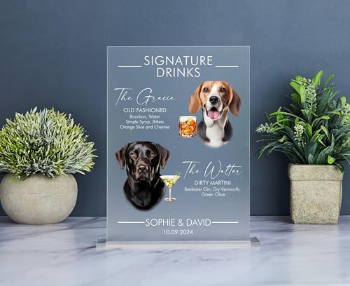 Custom Dog Signature Drink Sign,pet Signature Drink Menu,custom Pet Bar Menu,pet Drink Sign,dog Signature Wine,cat Signature Drink Sign Reserved Memorial Party Table Top Decoration Signs.