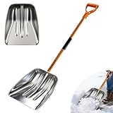 ATFVERDEX Scoop Shovel,Snow Shovel for Driveway with Non-Slip Wooden Handle and D-Shaped...