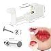 AM RONG MAGIC Self Lip Piercing Gun Kit, Professional Body Piercing Tool for Lip/Navel/Tongue/Ear/Nose/Belly Button, Safe Kit (White)