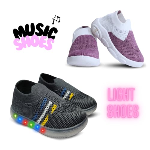 Image of Kids Trending Slip-On Shoes Combo, Pack of 2 (Light Shoe + Musical Shoe)