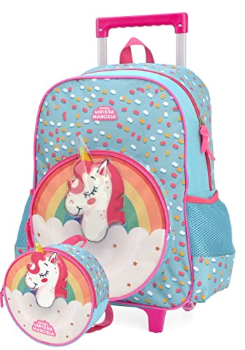 Kit Mochila Rodinha Infantil Larissa Manoela Up4You 37822 (Azul)