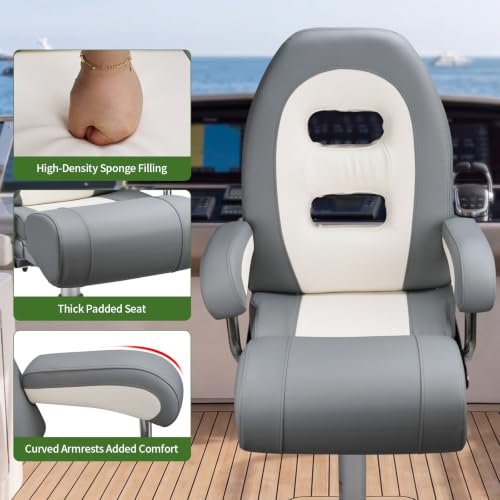 NovelBee High Back Captain Bucket Seat,Sport Flip Up Boat Seat with Bolster by NovelBee - Used condition - Image 3