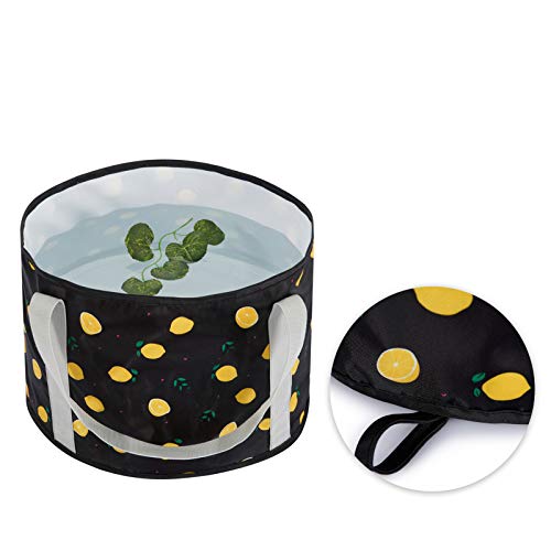 Collapsible Foot Basin,Portable Travel Foot Tub for Soaking Feet Multifunctional Waterproof Collapsible Bucket for Camping Washing (17 L) (lemon)