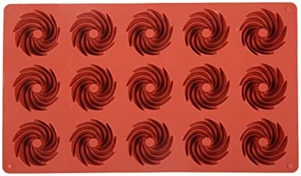 Ankexin 15 Cavities Silicone Small Spiral-Shaped Cake Mould Donut Mousse Mould Cookie Candy Baking Moulds Kitchen Baking Gadgets