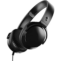 Skullcandy Riff Supraaurales Auriculares con Micrófono, Acústica Mejorada, Plegables, Control de Llamadas y Pistas de Música, Almohadillas Suaves con Diadema Resistente, Negro