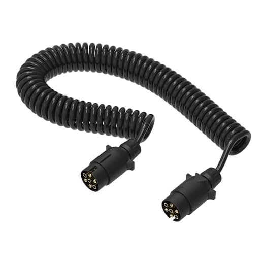 AUPROTEC Anhänger Verlängerungskabel 12V 3,5m – 7-polig – Kunststoffstecker – Spiralkabel für für LKW, PKW, NFZ, Anhänger, Trailer, Auflieger