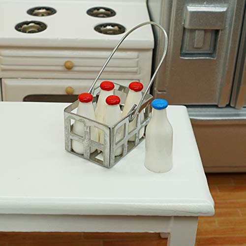 Samcami Dollhouse Furniture Toy Refrigerator - Doll House Furniture Toys For Dollhouse Kitchen - Miniature Dollhouse Furniture 1 12 Scale Incl Toy Fridge, Beer And Other Dollhouse Accessories (Silver) #TOP5