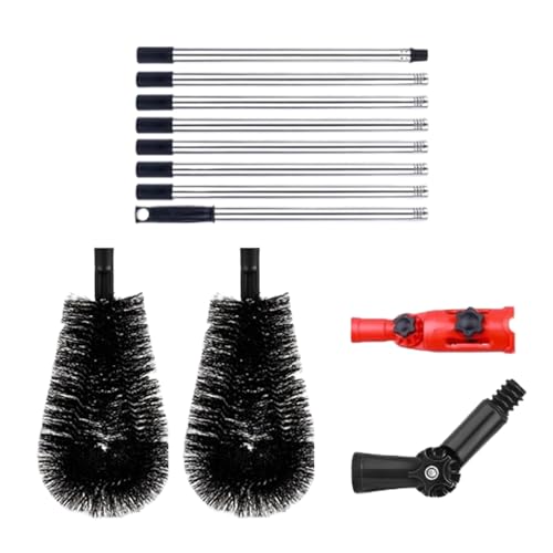 Herramienta de Limpieza de Canalones - Cepillo De Limpieza De Tejados con Mango Telescópico - Mango Limpiador De 3.2 Metros para Mantenimiento De Tejados Y Eliminación De Residuos De Jardín