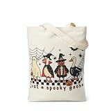 Lamyba Halloween Trick or Treat Tote Bags – Reusable Canvas Candy Bucket, Halloween Party Favors & Goodie Bags for Kids