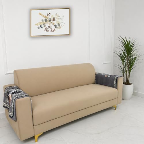 Image of Homerz 'Brooklyn Series' Premium Sofa Cover | Quilted Floral Design | Non-Slip Washable Sofa Protector | Soft Anti Slip Fabric (Grey, 2 pc Armrest, Armrest)