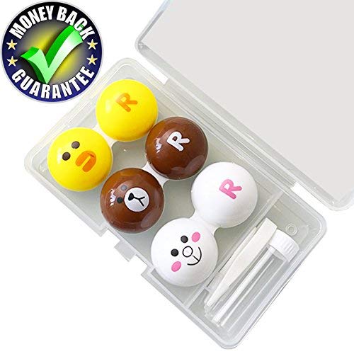 Contact Lens Case Travel Cute Animal Contact Lens Case Leak Proof Contact Lens Cases and Holder Dust Proof Contact Lens Holder Contact Lens Immersion Kit
