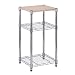 Honey-Can-Do SHF-04345 3-Tier Steel Shelving Unit with Wood Top, Chrome, 14L x 15W x 30H