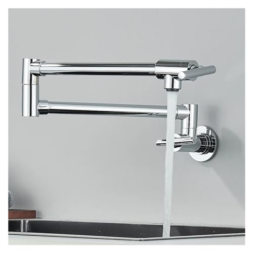 Robinet de cuisine rétractable double bec avec bras articulé en laiton - 4