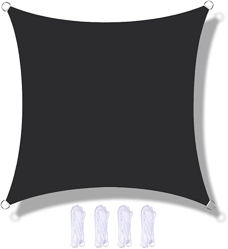 Voile d'ombrage carré imperméable et résistant aux UV pour extérieur, terrasse, jardin, cour, abri d'auto et restaurant, 4 x 4 m, protection solaire, parfait pour solutions de parasol