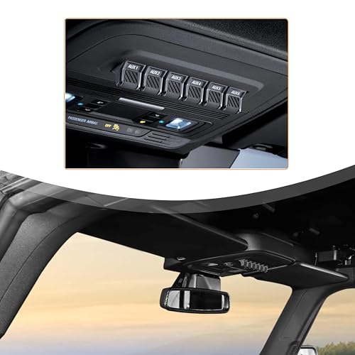 OEM Style Auxiliary Upfitter Switches, Plug&Play Aux Switch Panel Dash 6 Buttons 6x30A for Brocon 2021-2026 Super Duty F150 F250 F350 F450 F550(F150&Bronco 2021-2026)