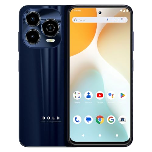 Image of Bold K20 | 2025 | All-Day Battery | Unlocked | 6.7” HD+ Infinity Dot Display | 256/4GB | Triple 50MP Camera | US Version | US Warranty | (Blue)