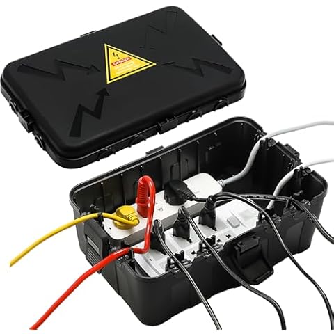 Waterproof IP54 Outdoor Electrical Box with Large Size and Glow in the Dark Warning Label Cover