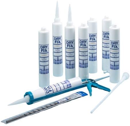 DryFix DPC Damp Proofing Injection Cream 380ml BBA x 8 Kit (with Mastic Gun & 12mm SDS Drill Bit)