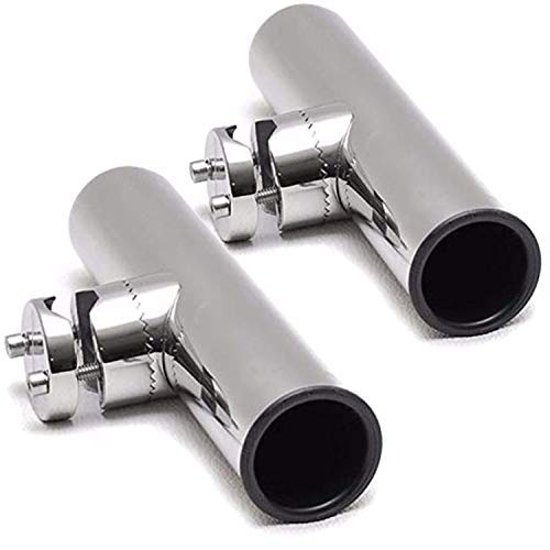 Yaegarden 2-Pack Rod Holder With Clamp, Stainless Boat Fishing Rod Holder for Rails 7/8
