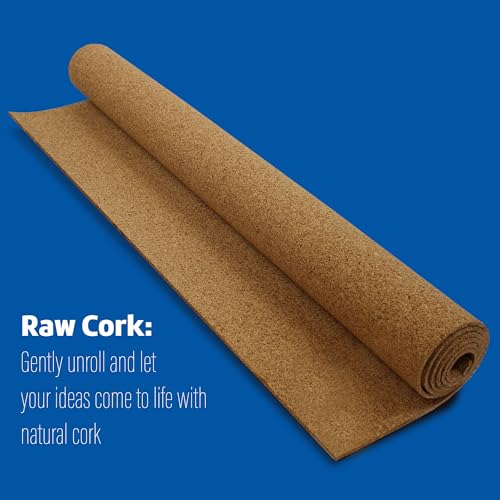 flipside products cork roll 439 x 2439 x 3mm - diy bulletin board wall accent cork board roll - environmentally friendly self-healing cork