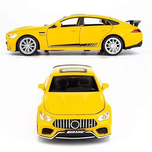 Image of BlackZone 1 /32 Compatible for Marceedes AMGG Benz GT63 Toy Car Metal Pull Back Diecast Car with Openable Door and Sound Light, Gifts Toys for Kids (Yellow) Car