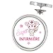 Pin's Argenté 20mm Super Infirmière - Peluche Fond Blanc - Idée Cadeau Métier Santé Humour Pins Bouton Epinglette