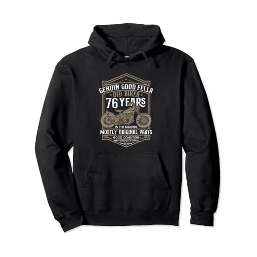 Old Biker 76 Years In The Making Moto 76 Cumpleaños Sudadera con Capucha