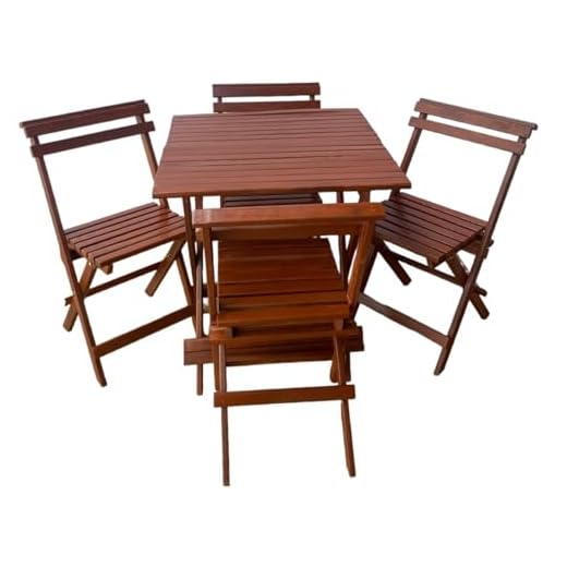 Mesa Dobrável Em Madeira 70x70 C/ 4 Cadeiras Bar/restaurante
