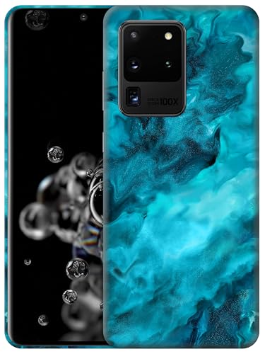 Coque Samsung Galaxy S20 Ultra GlamCase motif marbré bleu