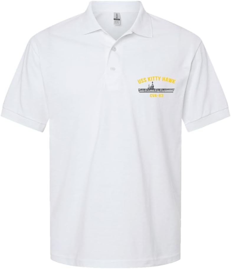 Military Productions US Navy USS Kitty Hawk CVA-63 Polo Shirt Officially Licensed