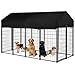 Outdoor Secure Wire Crate Kennel Door Waterproof Tarpaulin Dogs Welded Wire Kennels for Medium Small Dogs