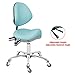 Antlu Saddle Stool Dental Hygienist Chair with Back Support, Rolling Esthetician Saddle Stool for Lash Salon Tattoo Shop Spa Dentist Clinic (with Backrest, Cyan)