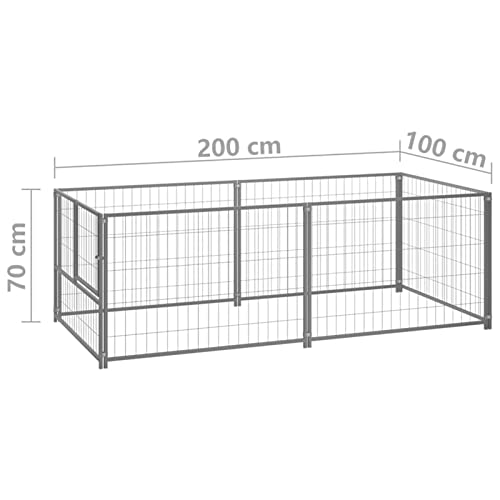 Tidyard Hühnerstall Kleintierstall Gehege Freilauf Hühnerkäfig Hühnerhaus Freigehege Geflügelstall Silbern 200x100x70 cm… – Bild 4