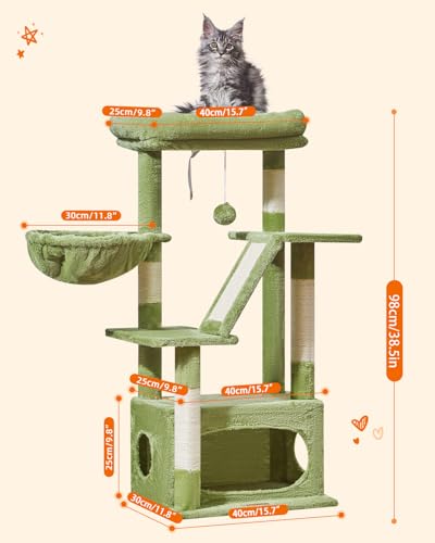 Image of Taoqimiao Cat Tree, 38.5In Cat Tower for Indoor Cats, Suitable for Kittens