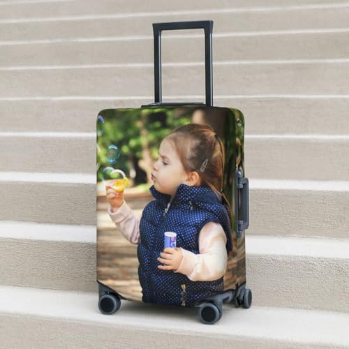 Custom Luggage Cover, Personalized Luggage Cover with Photo Text Name Logo,Double-Sided Custom Suitcase Covers for Luggages,Elastic Personalized Suitcase Protector for Travel Business (XL(29-32 inch))2