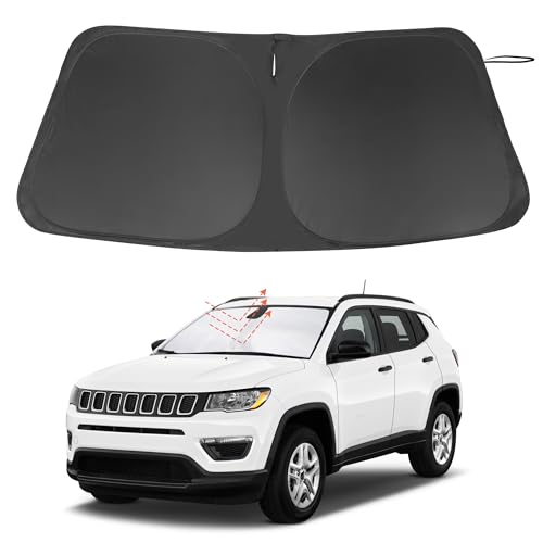 Windshield Sun Shade Custom Fit for 2017-2024 2025 Jeep Compass Accessories Foldable Sunshade Sun...