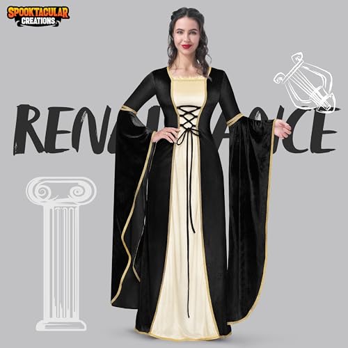 Spooktacular Creations Renaissance Costume Women, Velvet Medieval Dress for Women, Irish Renaissance Dress for Halloween
