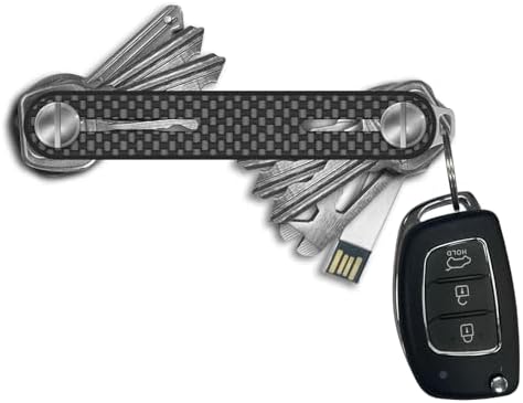 2-Pack Key Organizer Keychain - Holds 2-5 Keys, Aluminum, Silent & Lightweight, One-Hand Access (Black + Green)