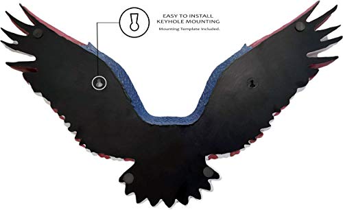 Dwk Bald Eagle American Flag Patriotic Large Wall Sculpture | Americana Decorations Eagle Statues And Sculptures | American Eagle Wall Decor And Patriotic Wall Decor - 21" #TOP4